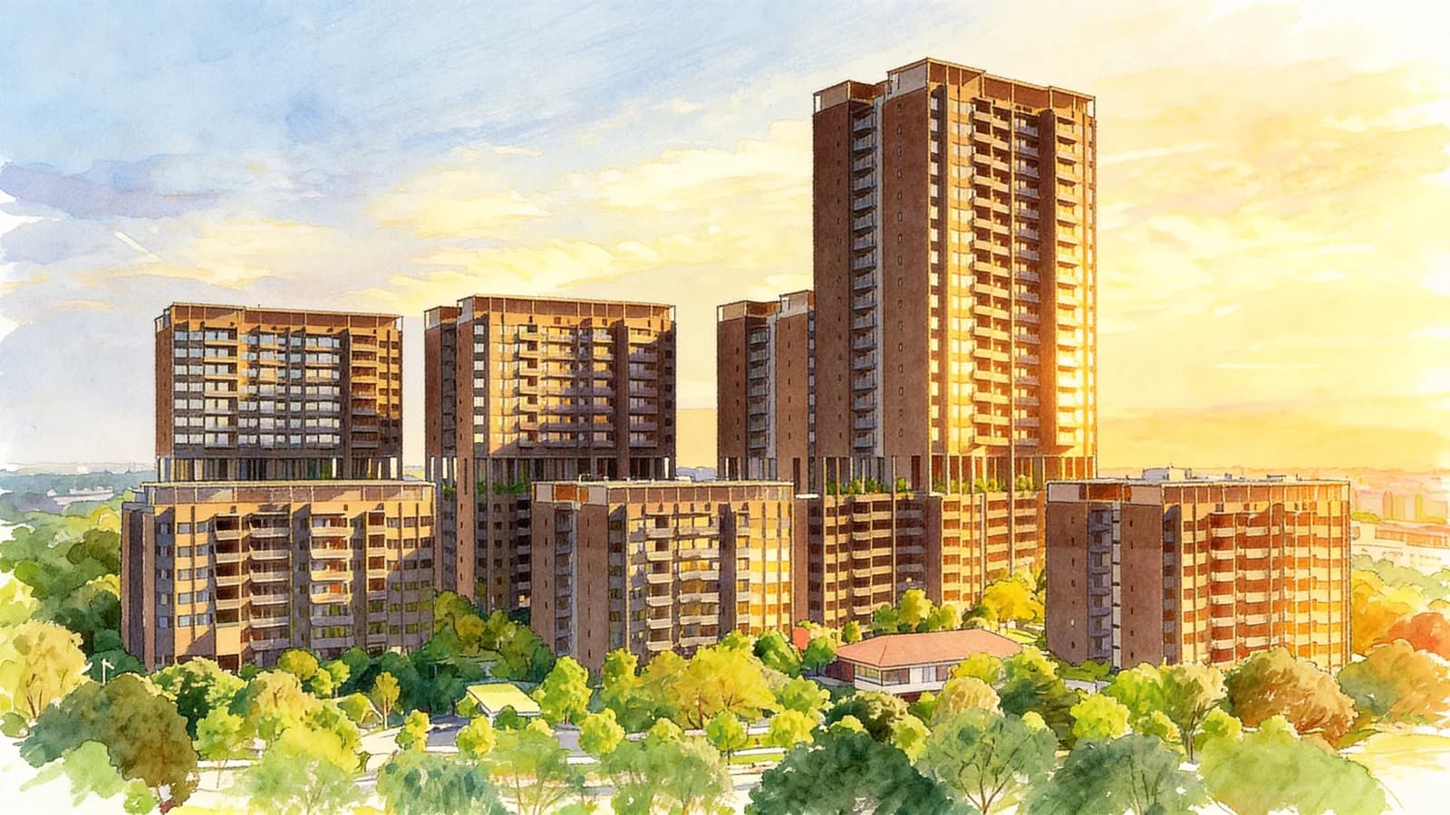 Lentor Mansion, a 16-storey condominium in Ang Mo Kio. Illustration is AI-generated.