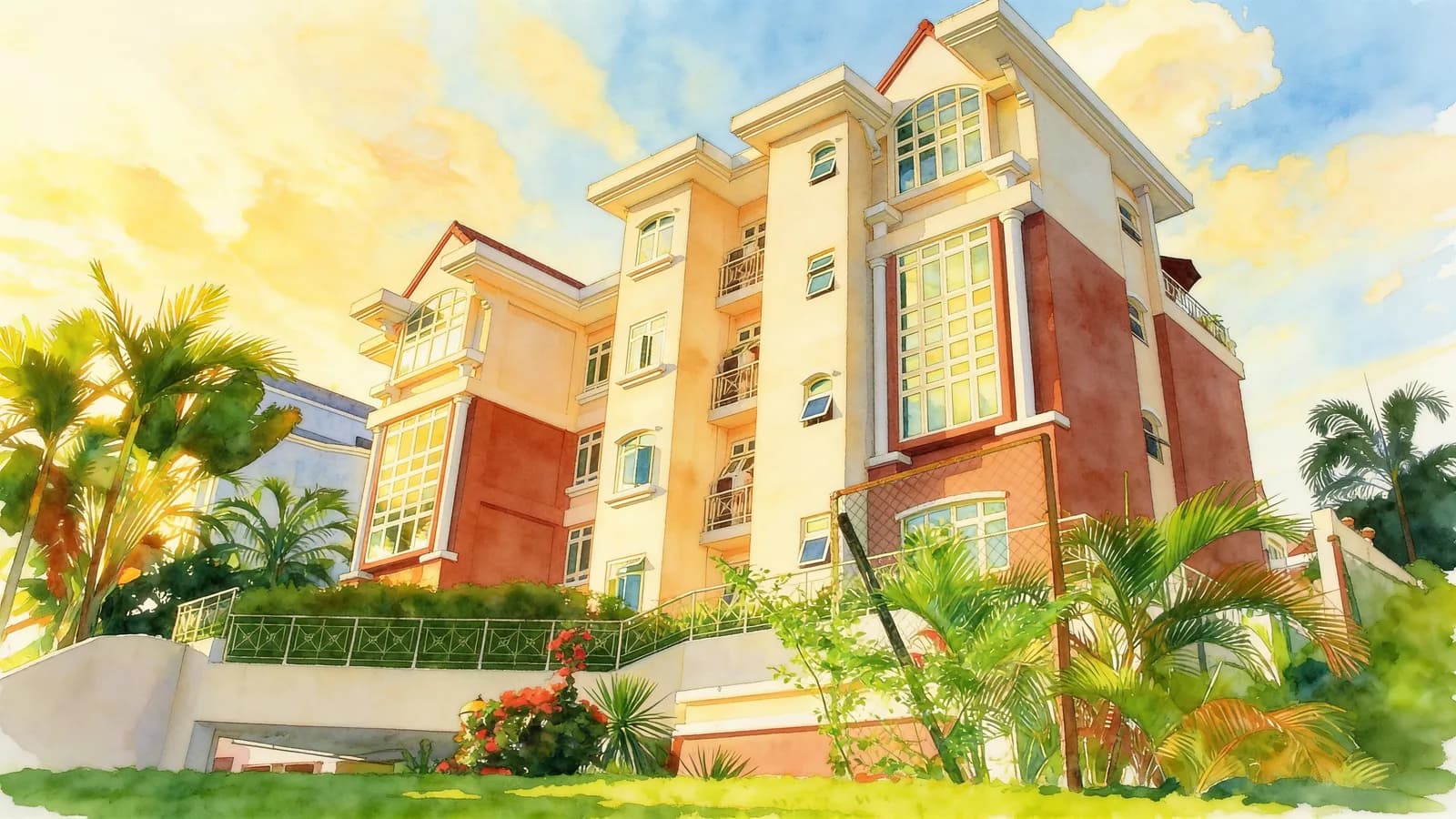 De Lente, an apartment in Bukit Timah. Illustration is AI-generated.