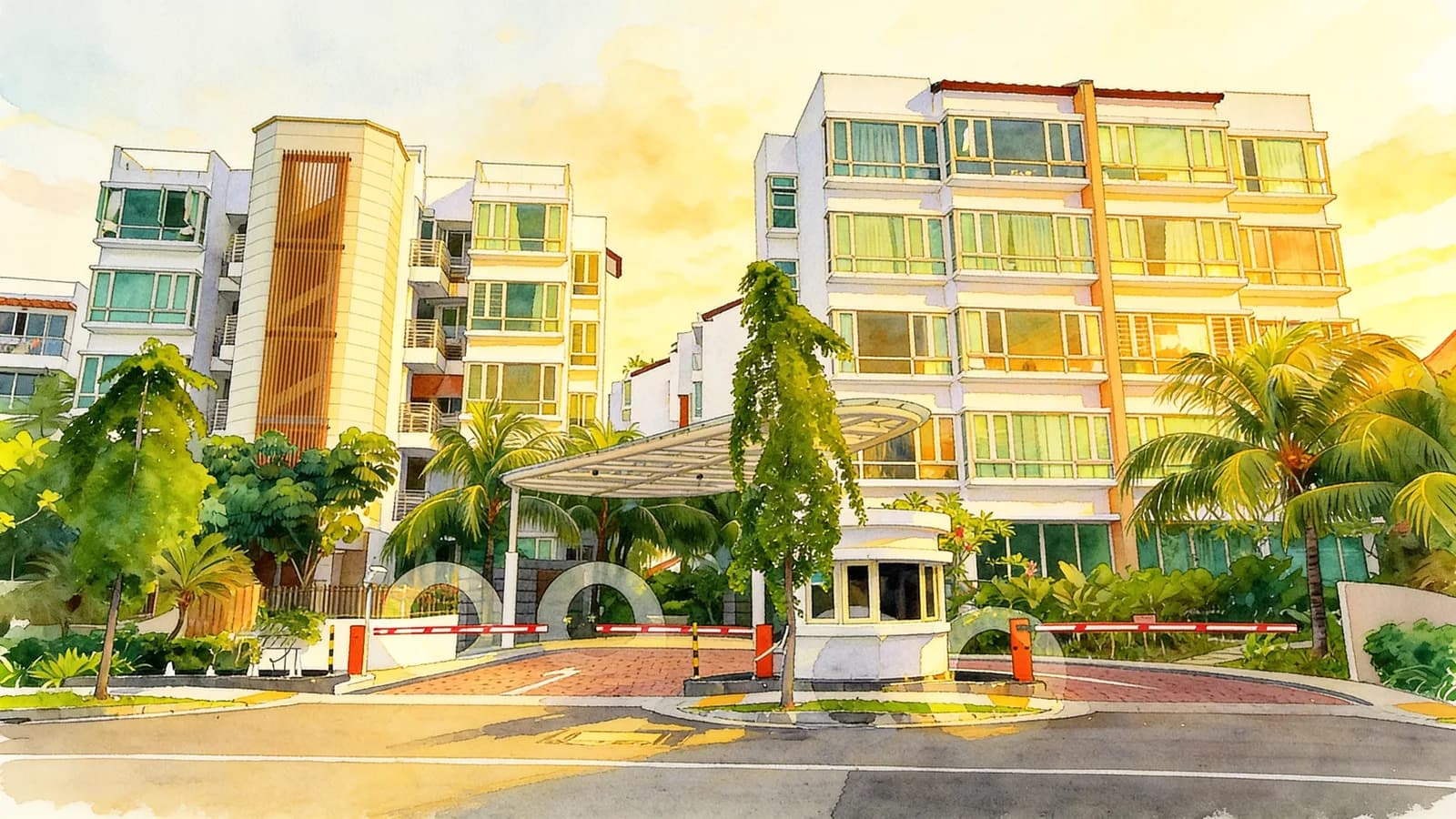 Fontaine Parry, a 5-storey condominium in Hougang. Illustration is AI-generated.