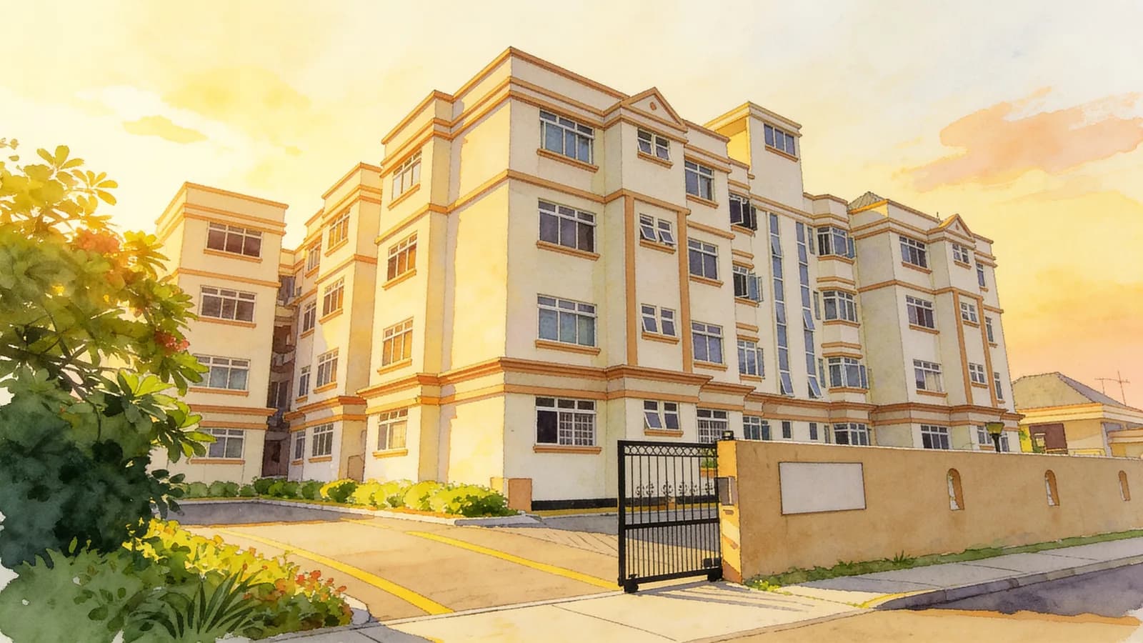 Park Court, a condominium in Geylang. Illustration is AI-generated.
