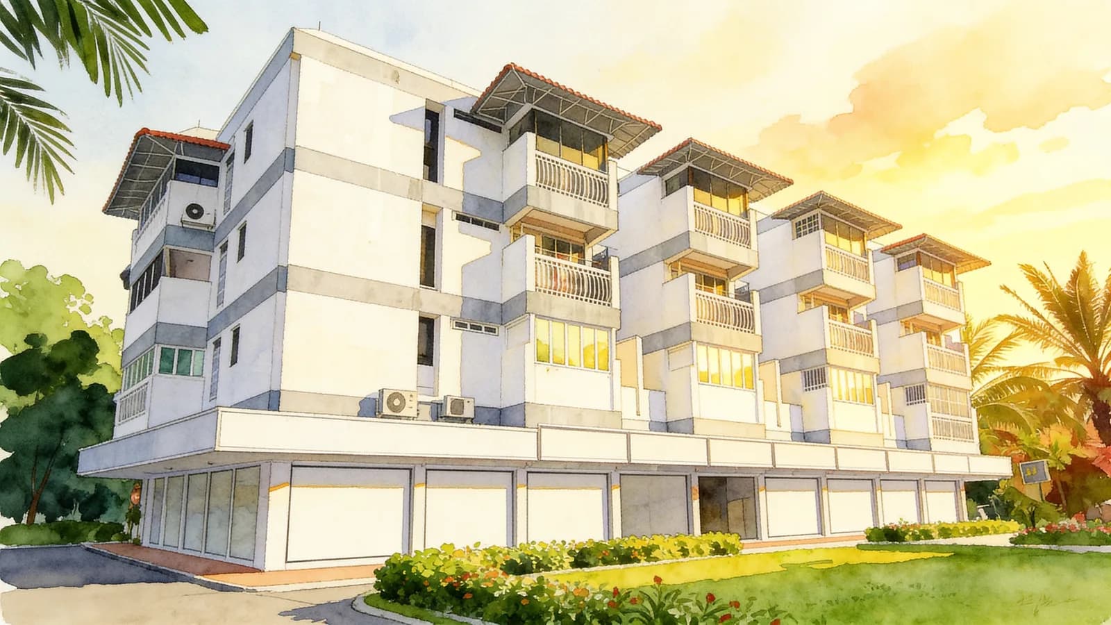 Telok Mansion, an apartment in Bedok. Illustration is AI-generated.