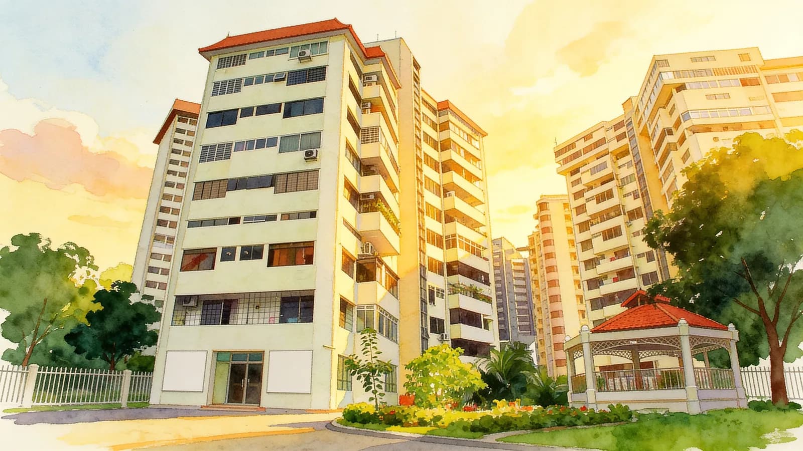 Elizabeth Tower, a condominium in Newton. Illustration is AI-generated.