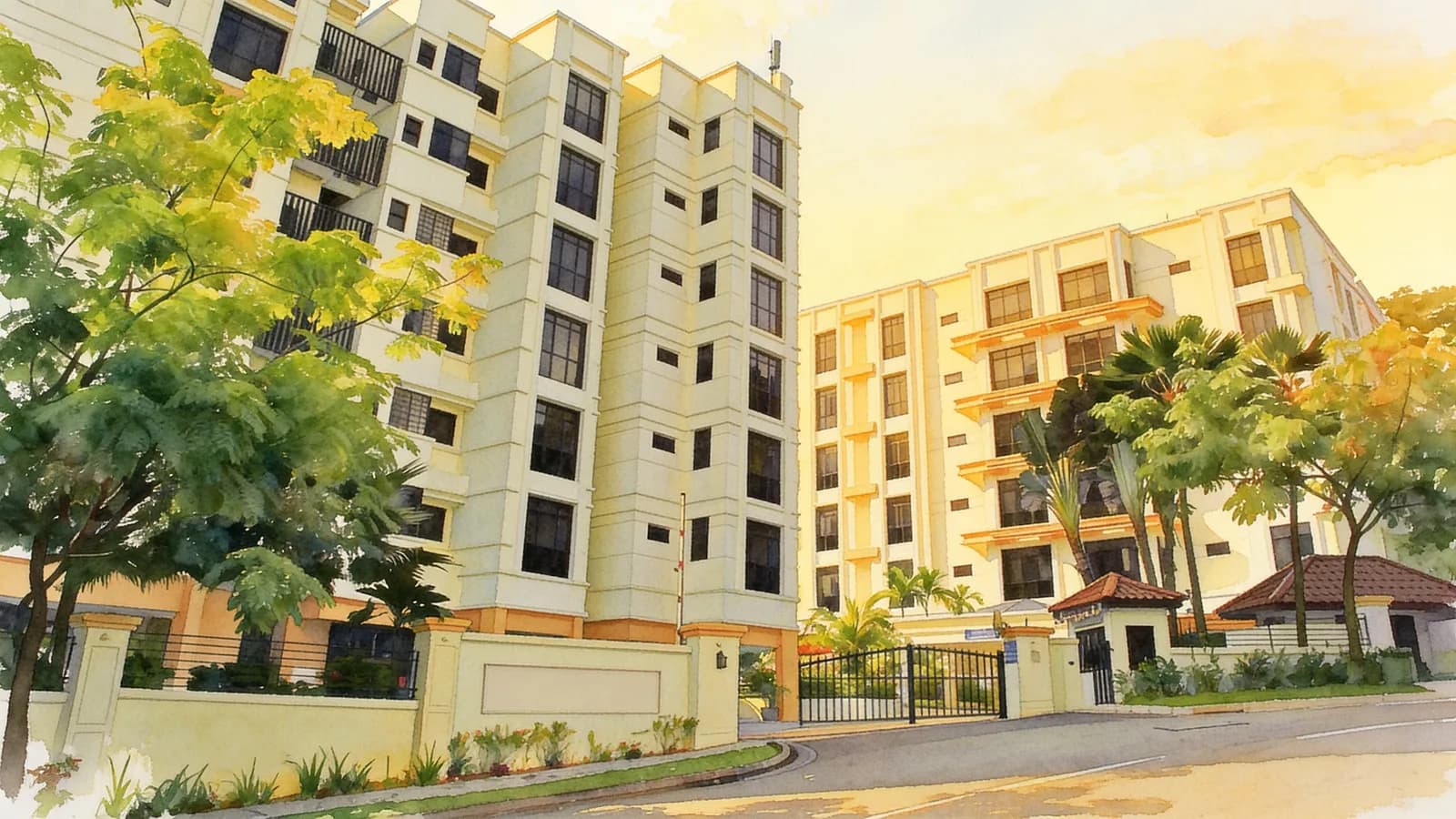 Harbourlights, an apartment in Bukit Merah. Illustration is AI-generated.