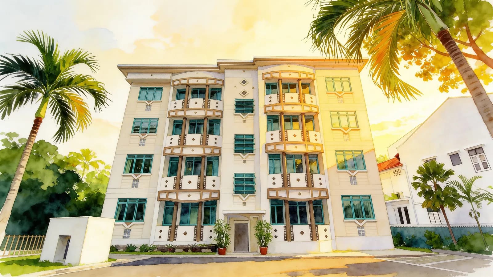 Siglap Lodge, a condominium in Bedok. Illustration is AI-generated.