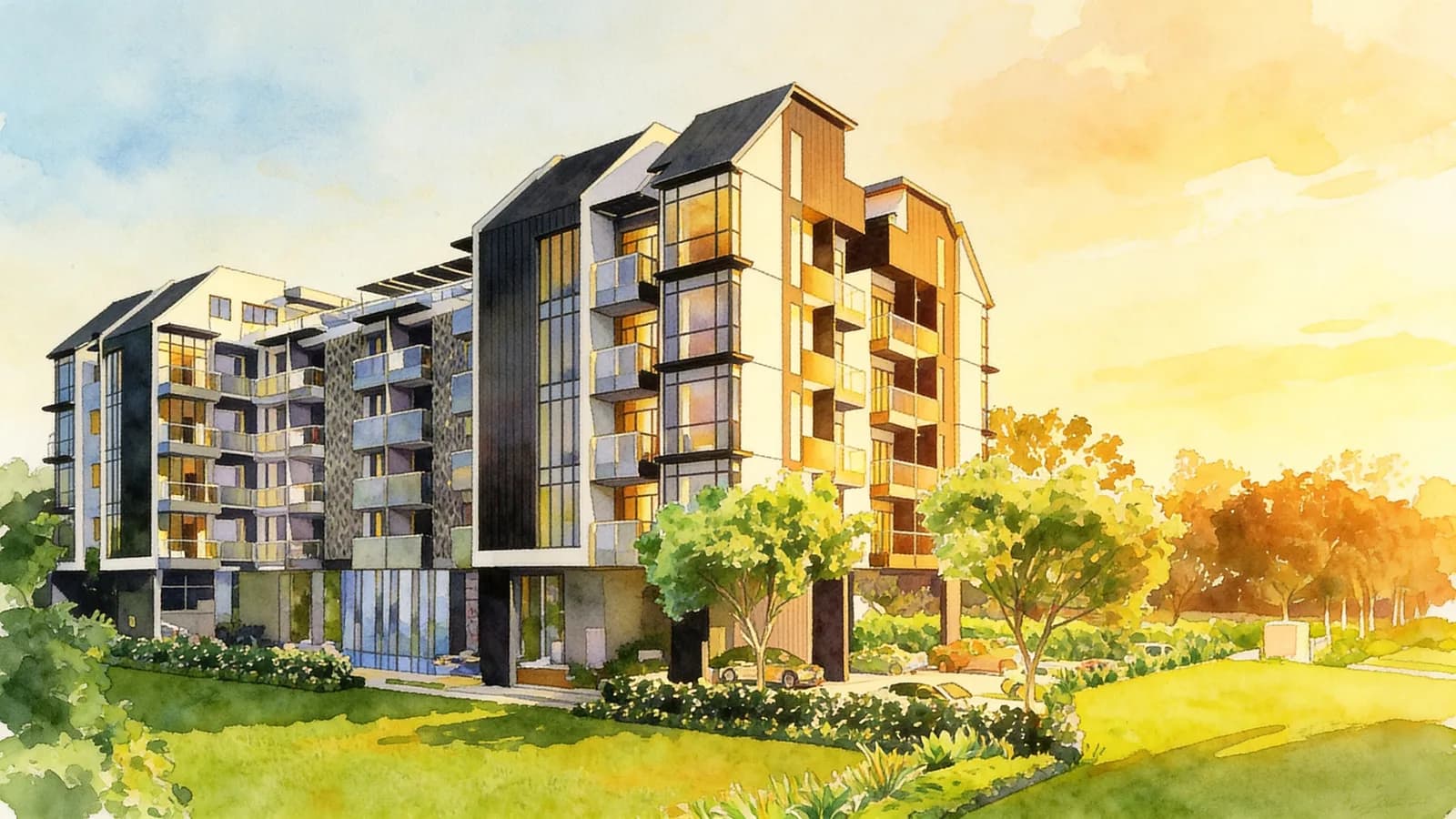 Leville Isuites, a 5-storey apartment in Marine Parade. Illustration is AI-generated.