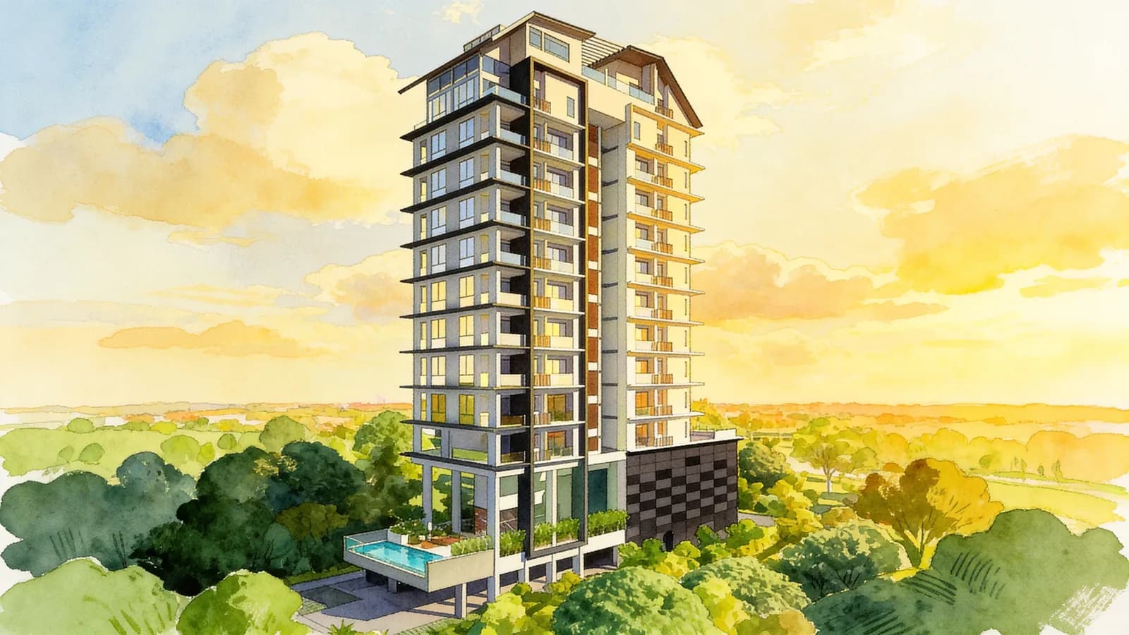 Leicester Suites, a condominium in Toa Payoh. Illustration is AI-generated.