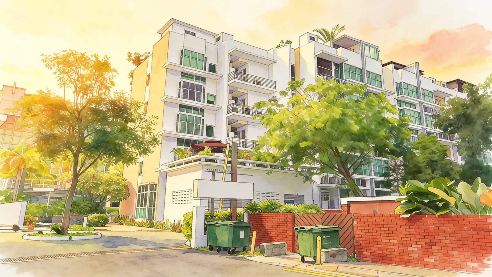 Malvern Springs, a 5-storey condominium in Marine Parade. Illustration is AI-generated.