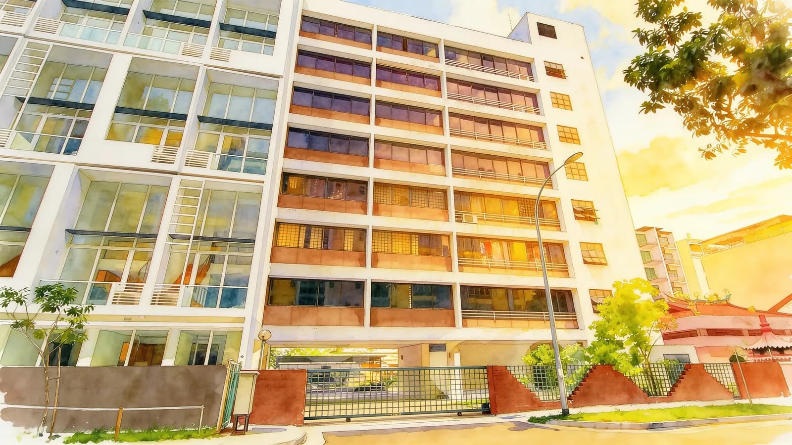 Excellence Mansions, an apartment in Geylang. Illustration is AI-generated.