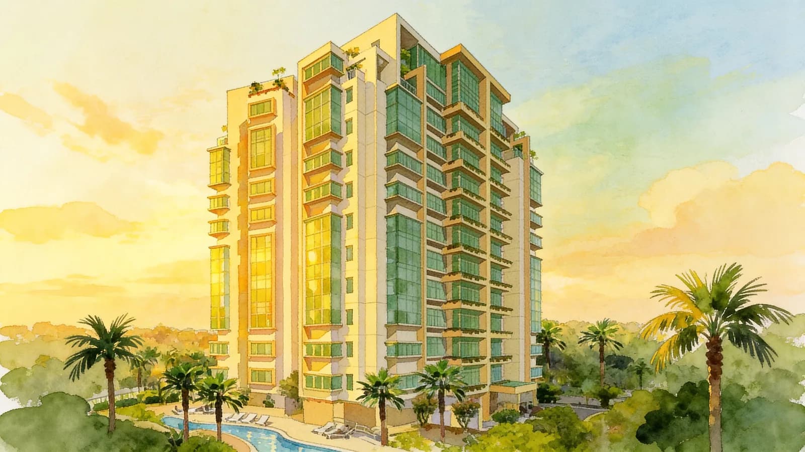 The Sunshine, a 13-storey apartment in Serangoon. Illustration is AI-generated.