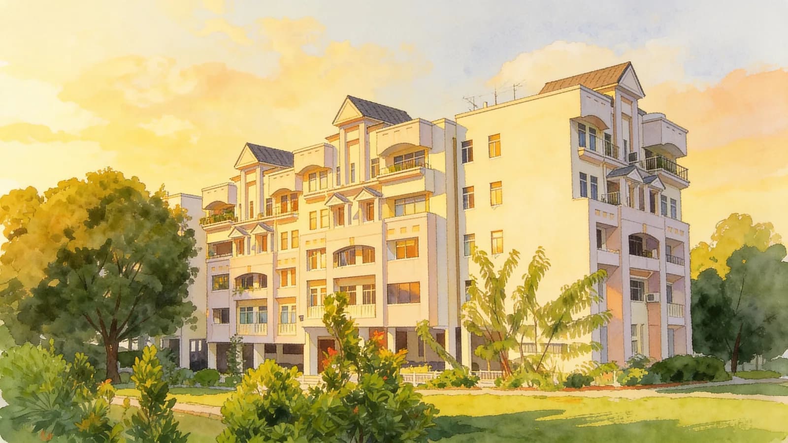 Kingsgrove, a 4-storey condominium in Serangoon. Illustration is AI-generated.