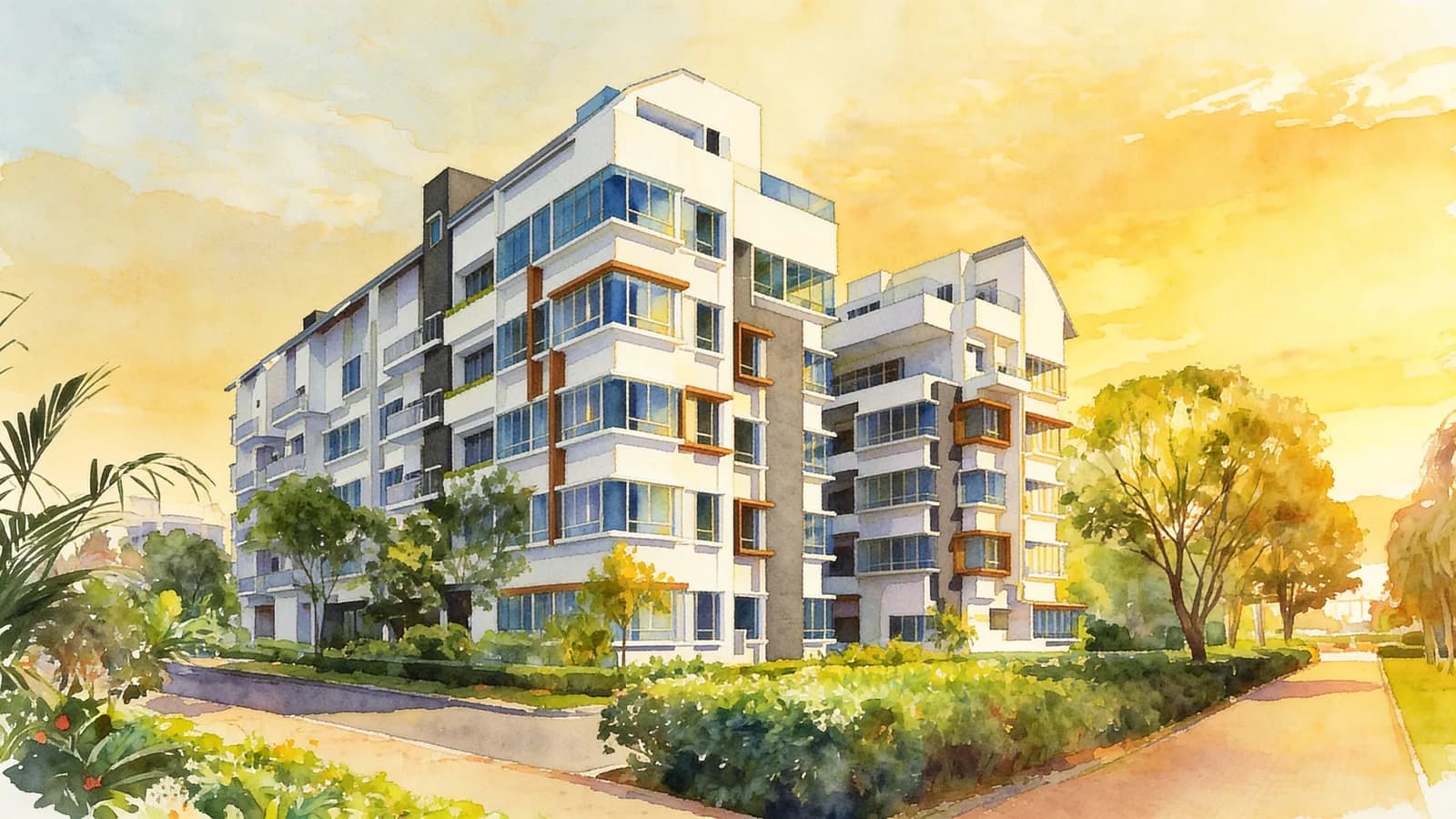 The Lucent, a 5-storey condominium in Bedok. Illustration is AI-generated.