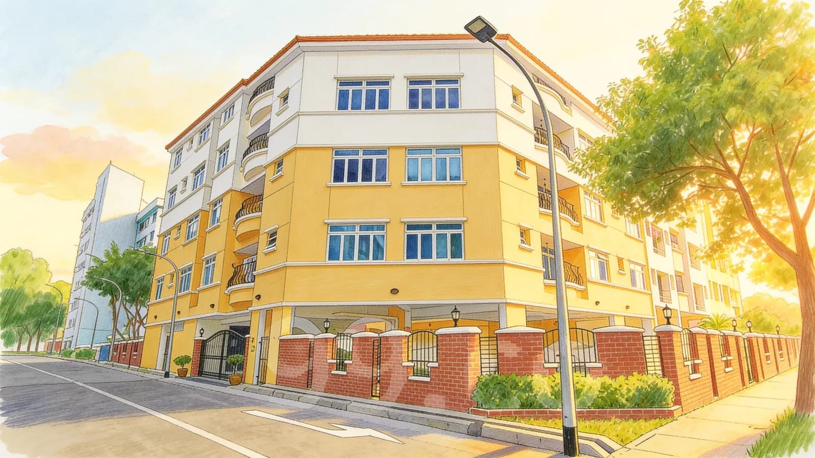 Choon Moey Mansions, an apartment in Geylang. Illustration is AI-generated.