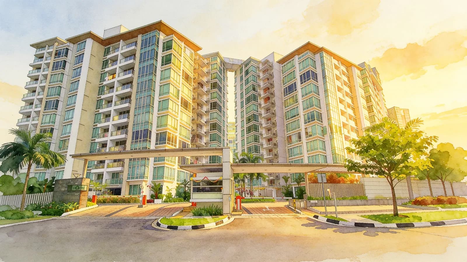 The Quartz, a 19-storey condominium in Sengkang. Illustration is AI-generated.