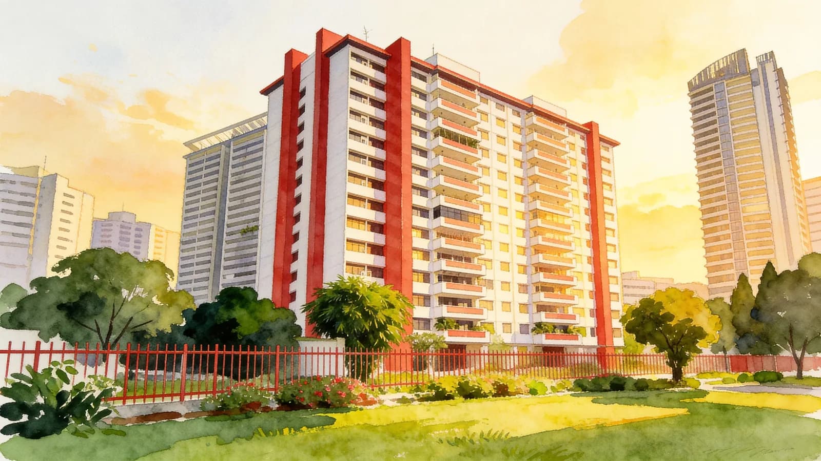 Tan Tong Meng Tower, a condominium in Novena. Illustration is AI-generated.