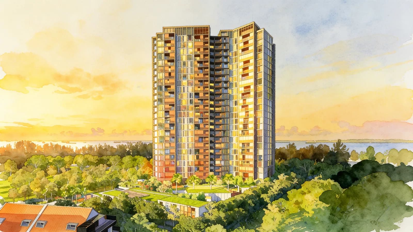 Meyer Mansion, a 25-storey condominium in Marine Parade. Illustration is AI-generated.