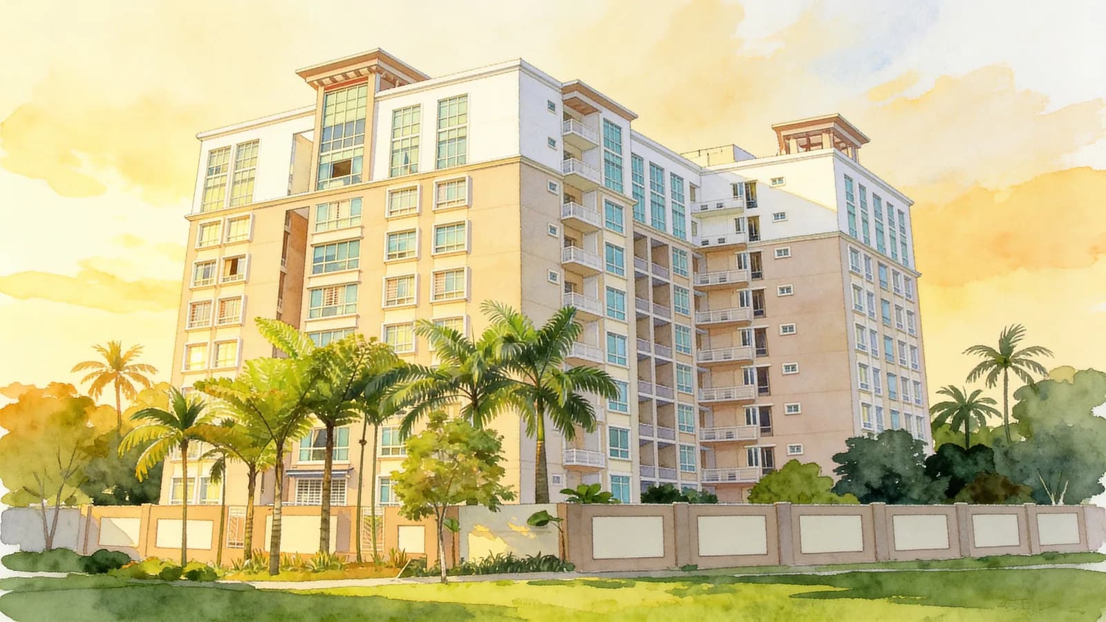 Hillview Residence, a 10-storey condominium in Bukit Batok. Illustration is AI-generated.