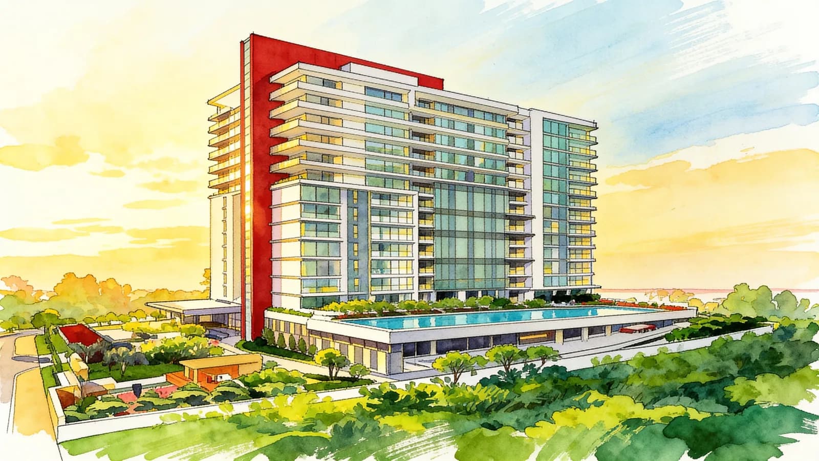 An illustration of One Tree Hill Residence