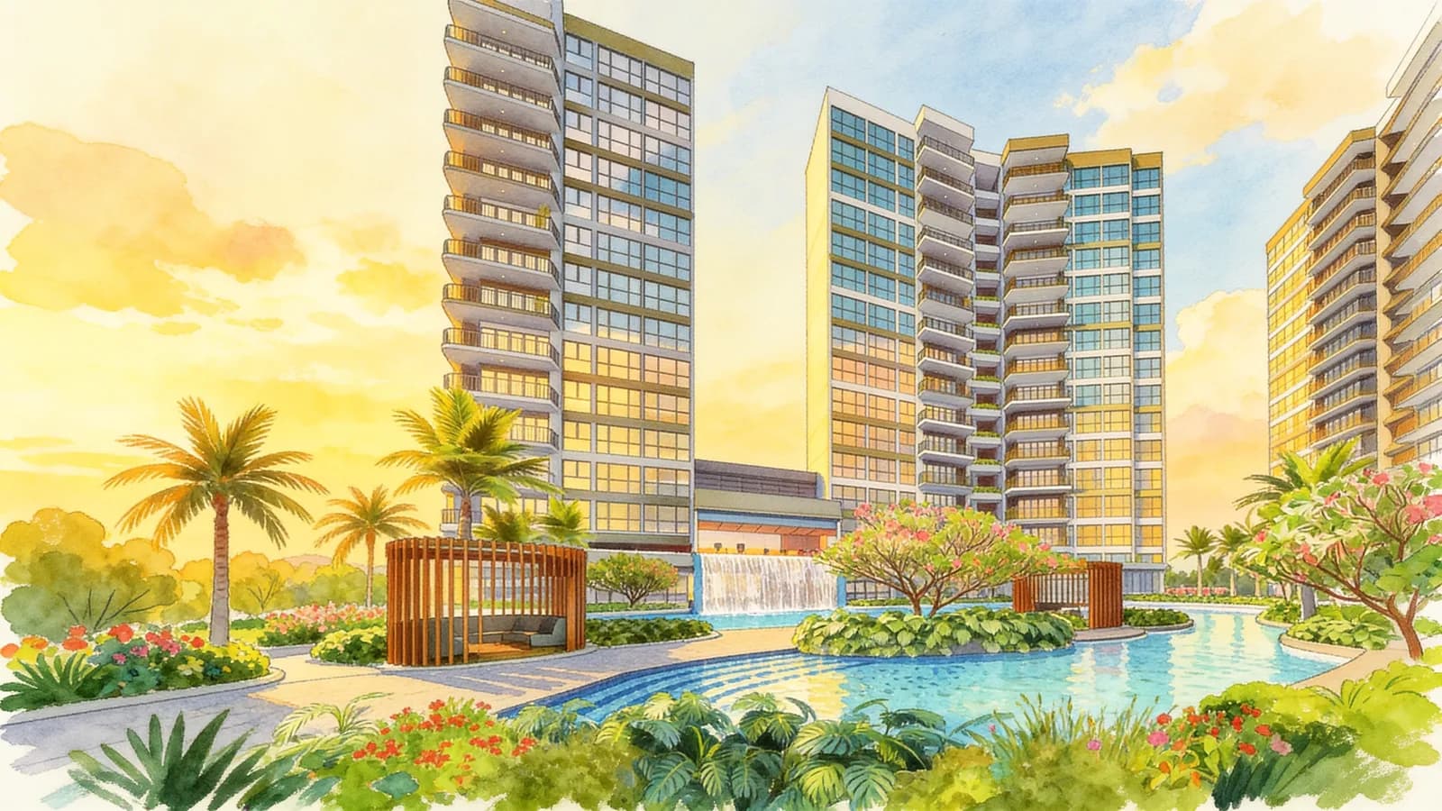 Northwave, a 16-storey executive condominium in Woodlands. Illustration is AI-generated.