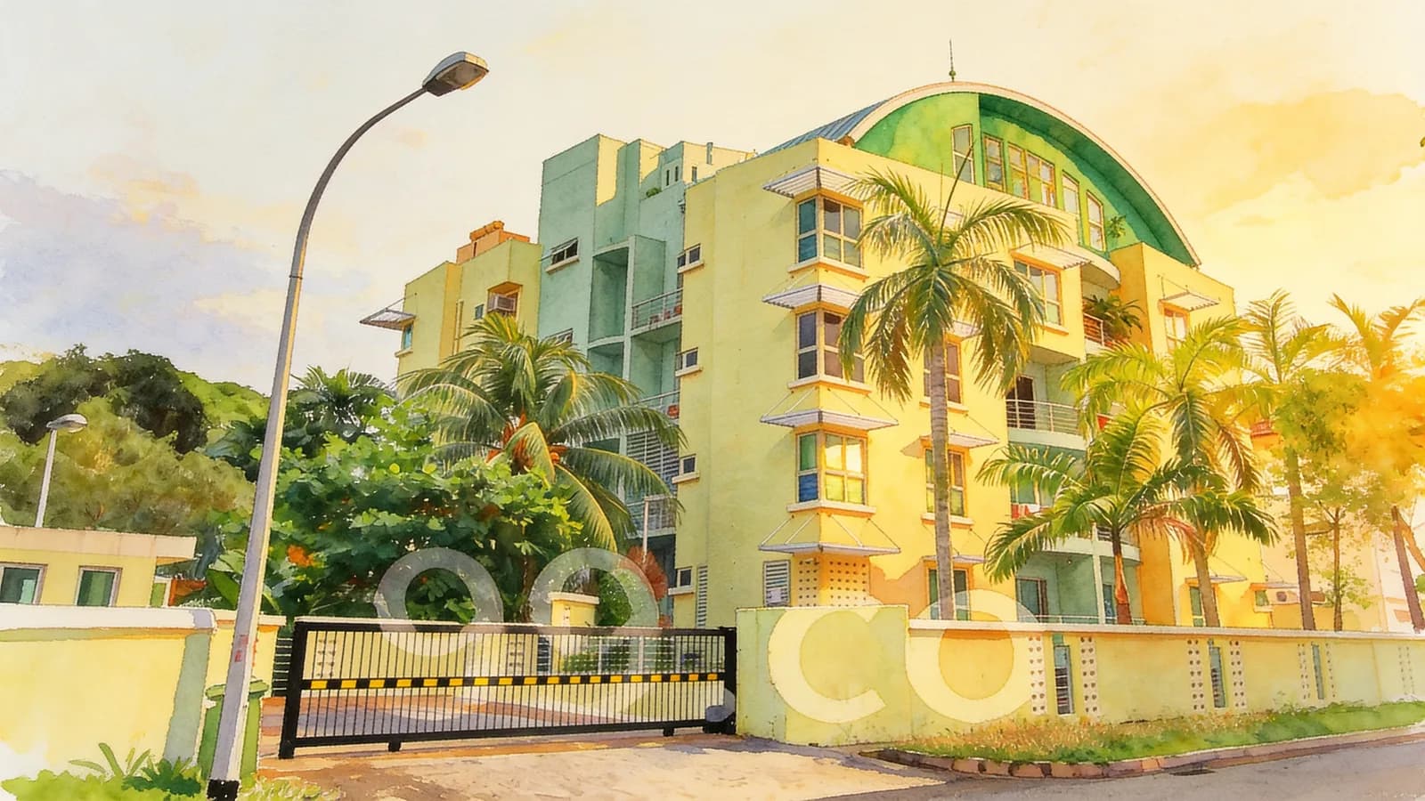 Eastwood Lodge, an apartment in Bedok. Illustration is AI-generated.