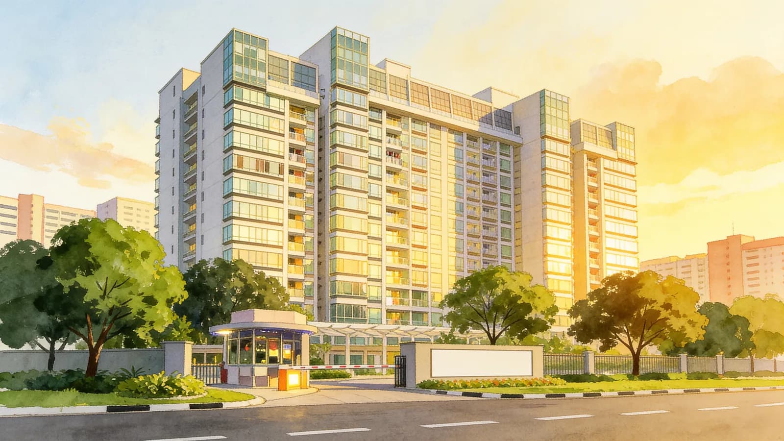 The Quintet, a condominium in Choa Chu Kang. Illustration is AI-generated.