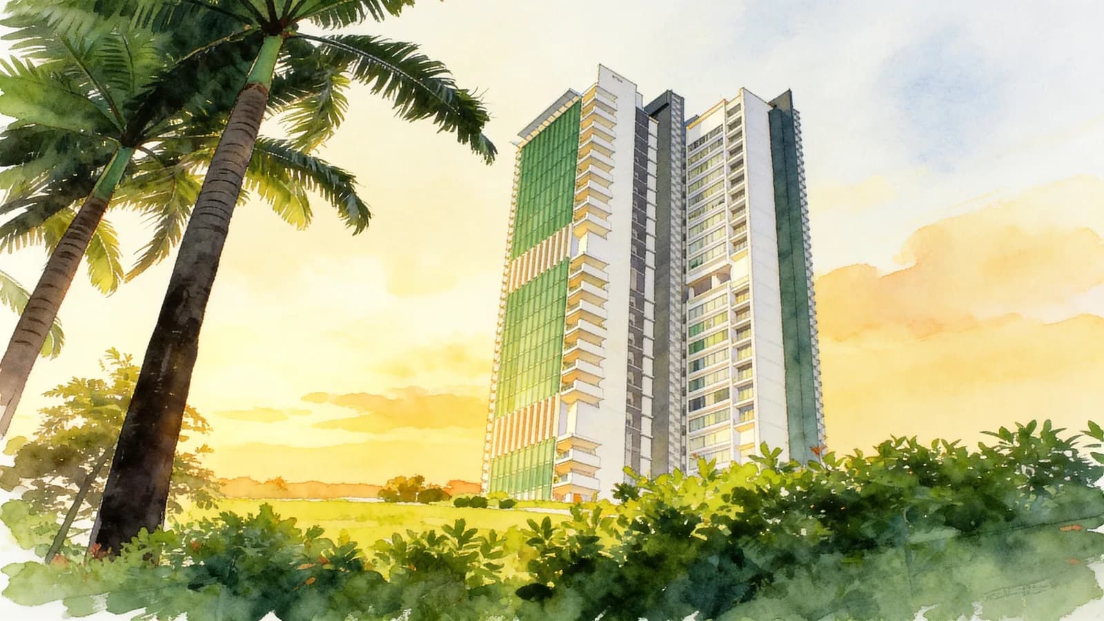 The Boulevard Residence, a condominium in River Valley. Illustration is AI-generated.