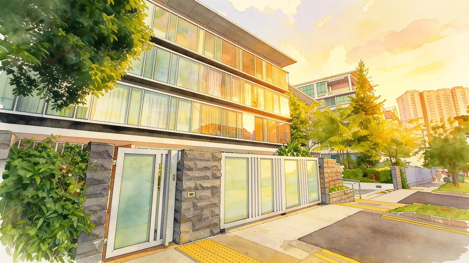 Wilkie Studio, a 4-storey condominium in Rochor. Illustration is AI-generated.