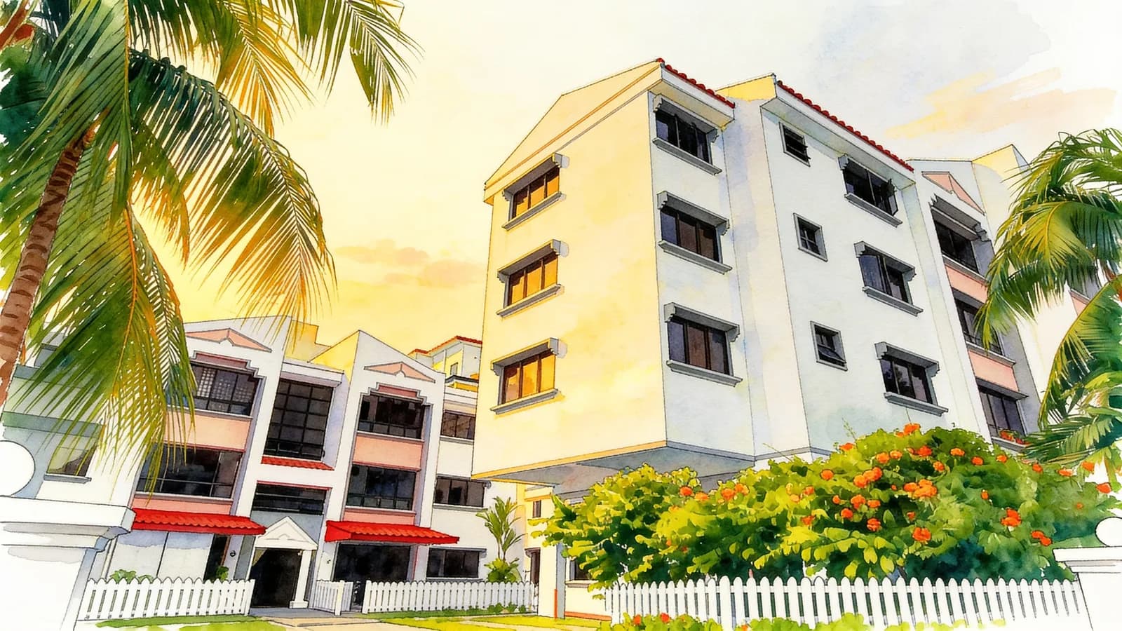 Telok Kurau Lodge, an apartment in Bedok. Illustration is AI-generated.