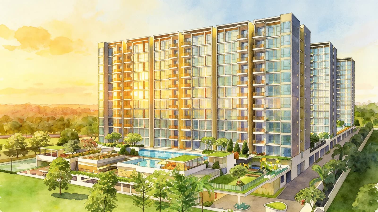 Wandervale, a 17-storey executive condominium in Choa Chu Kang. Illustration is AI-generated.