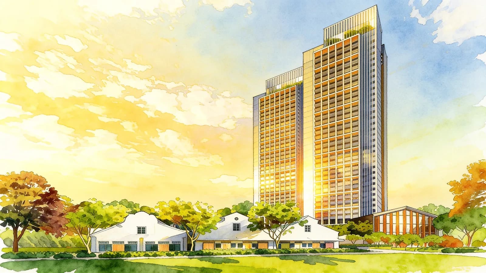 Riviere, a 36-storey condominium in Singapore River. Illustration is AI-generated.