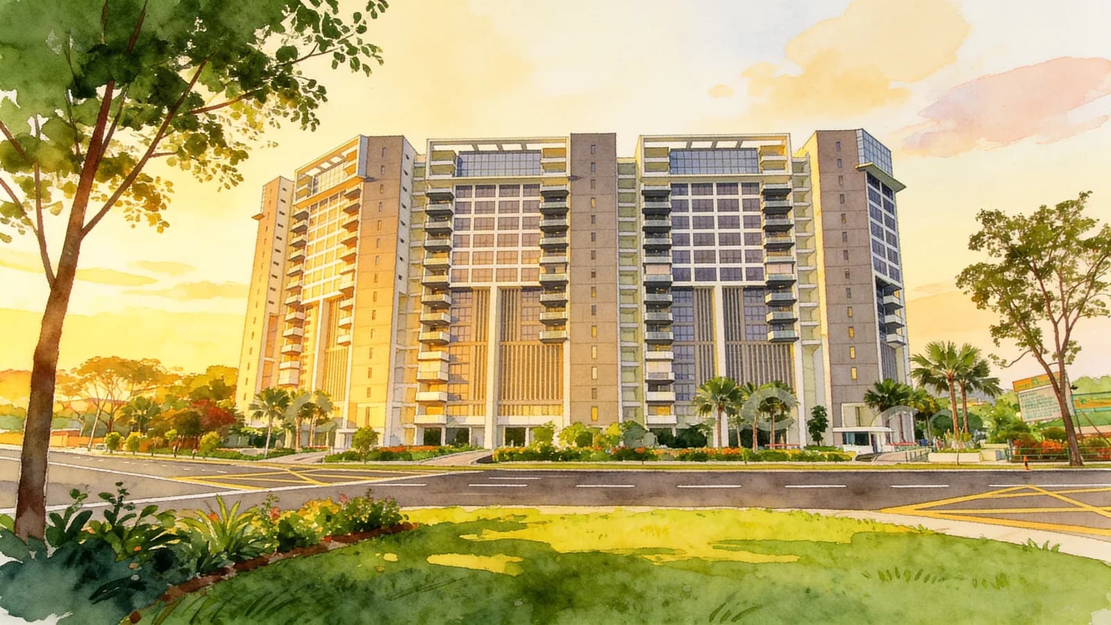 The Shore Residences, a 20-storey condominium in Marine Parade. Illustration is AI-generated.