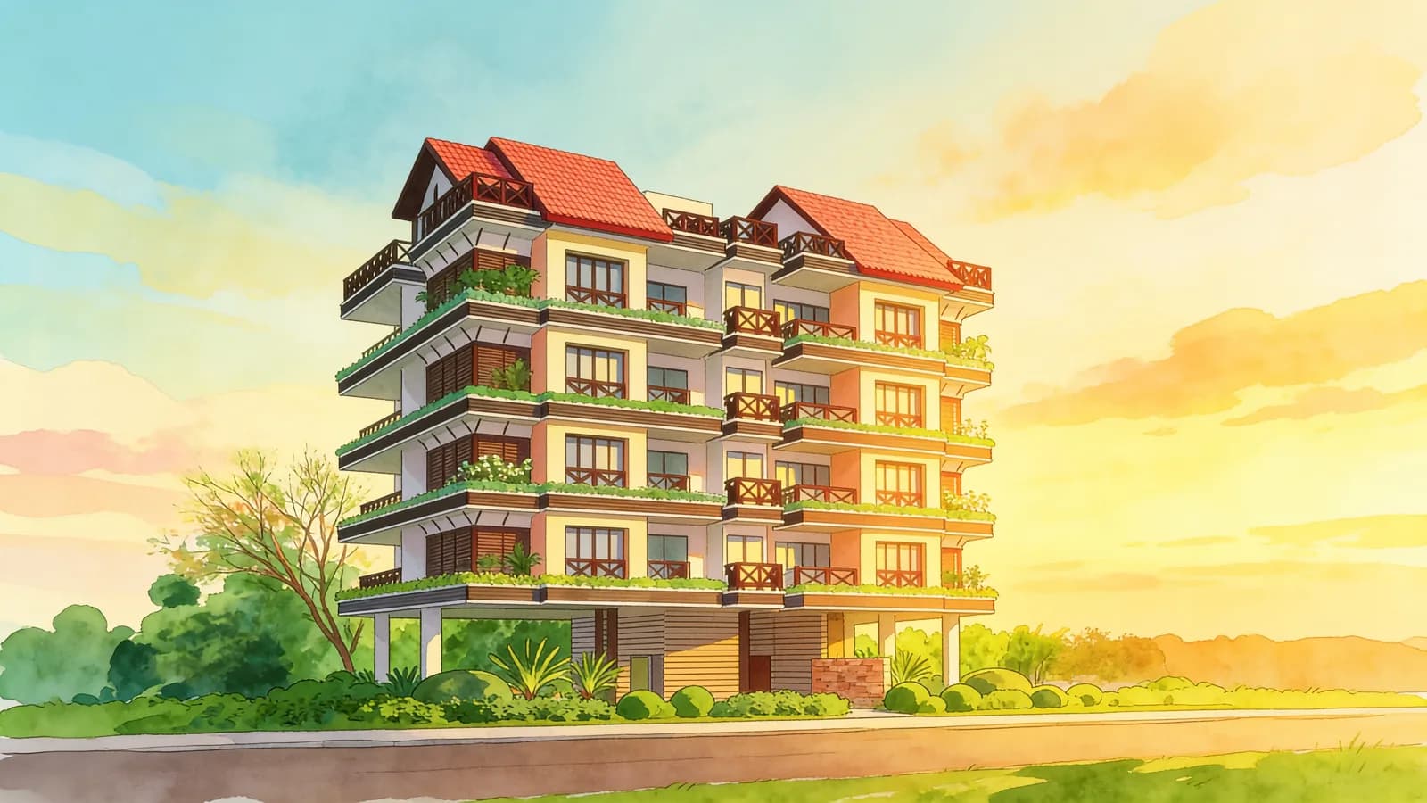 Buckley Residence, an apartment in Novena. Illustration is AI-generated.