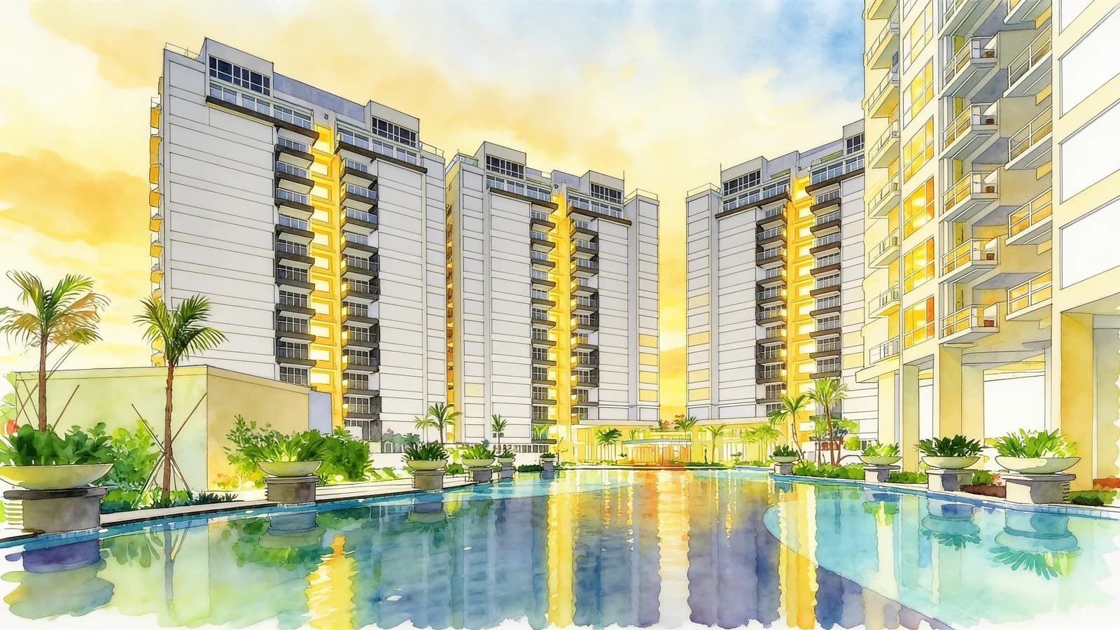Treasure Crest, a 15-storey executive condominium in Sengkang. Illustration is AI-generated.