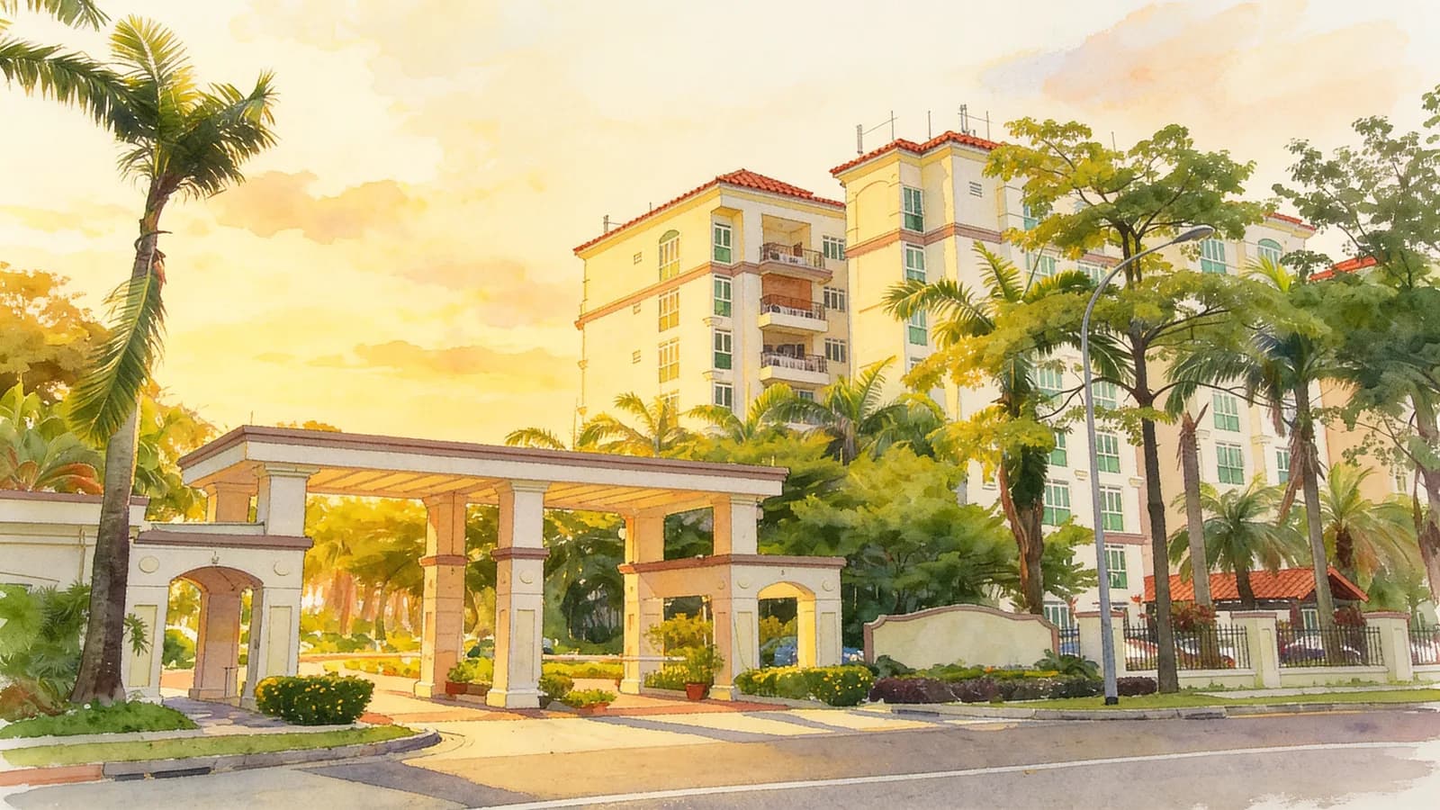 Estella Gardens, a condominium in Pasir Ris. Illustration is AI-generated.