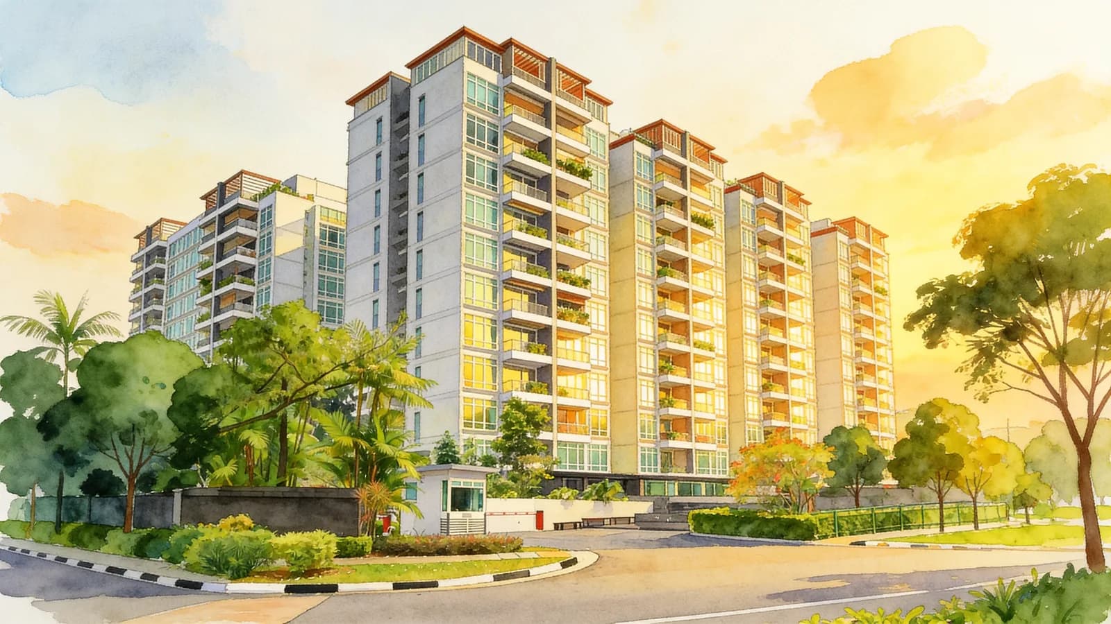 The Pearl @ Mt Faber, a 10-storey condominium in Bukit Merah. Illustration is AI-generated.