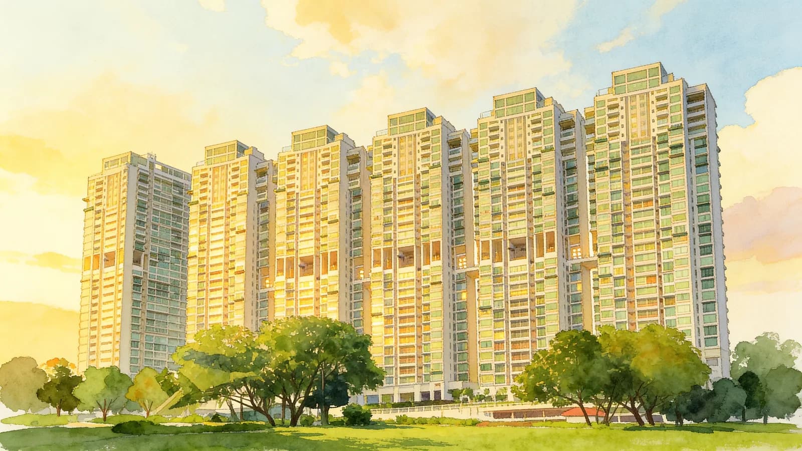 Citylights, a 41-storey condominium in Kallang. Illustration is AI-generated.