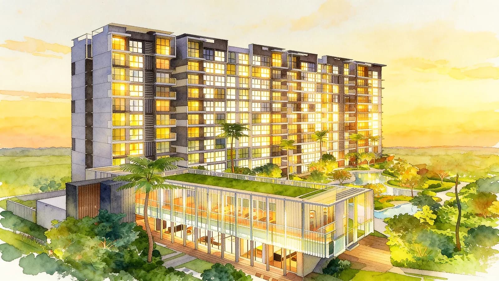 The Visionaire, a 12-storey executive condominium in Sembawang. Illustration is AI-generated.