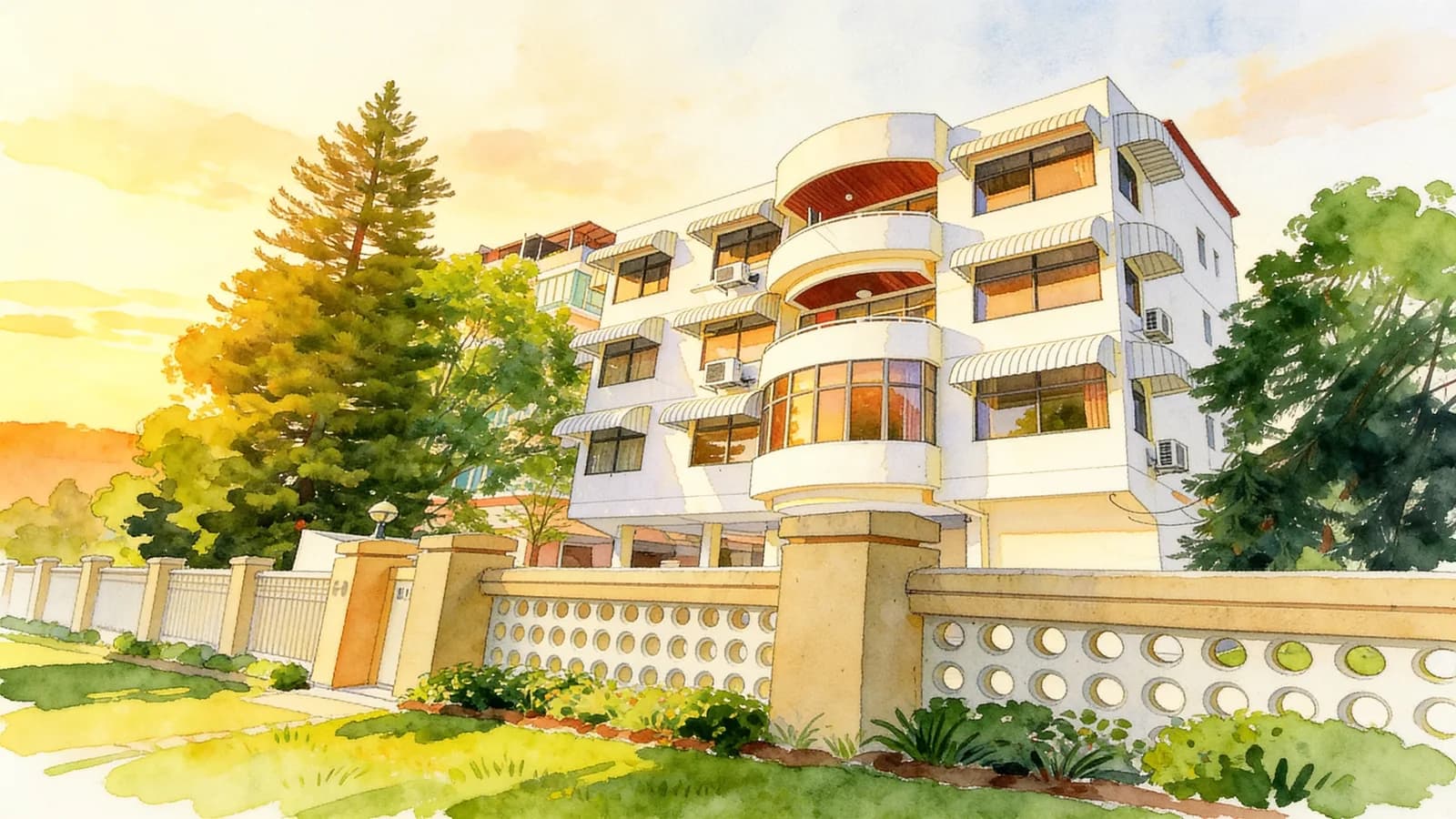 Rose Lane Court, an apartment in Geylang. Illustration is AI-generated.