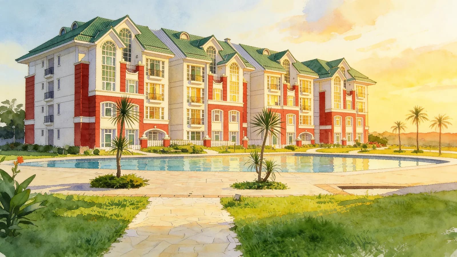 Sunrise Gardens, a 2-storey condominium in Ang Mo Kio. Illustration is AI-generated.