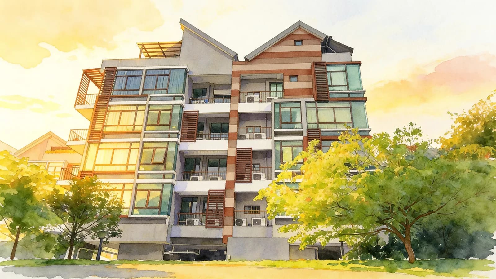 The Amarelle, a 5-storey condominium in Geylang. Illustration is AI-generated.