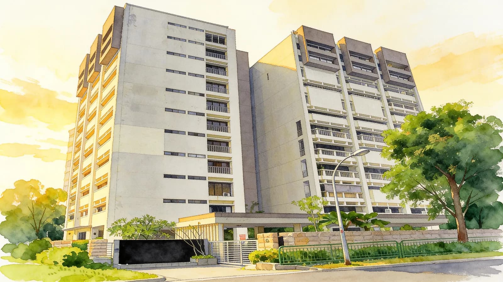 Village Tower, a condominium in Bukit Timah. Illustration is AI-generated.