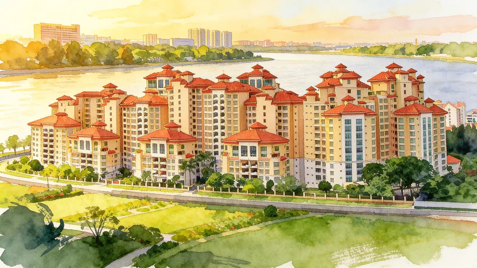 Costa Rhu, a 17-storey condominium in Kallang. Illustration is AI-generated.