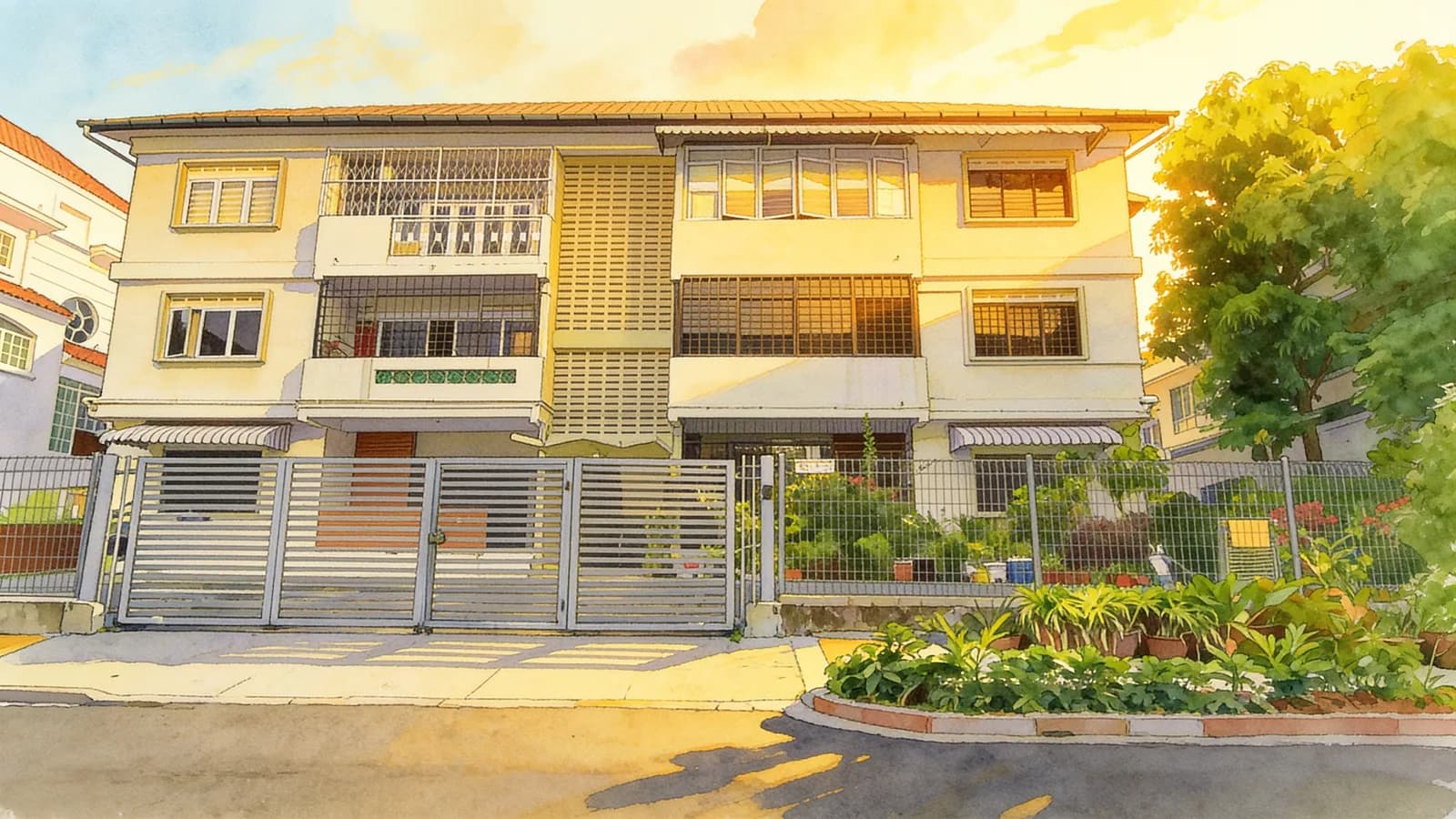Hertford Mansion, an apartment in Kallang. Illustration is AI-generated.