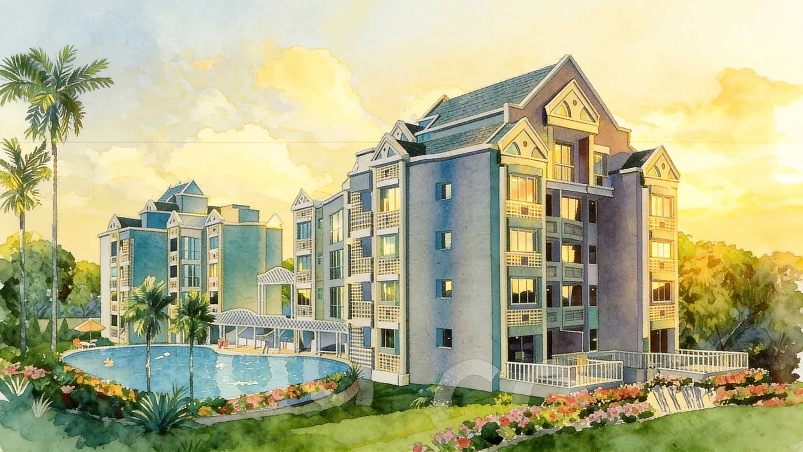 Fairlodge, a 4-storey condominium in Bukit Timah. Illustration is AI-generated.