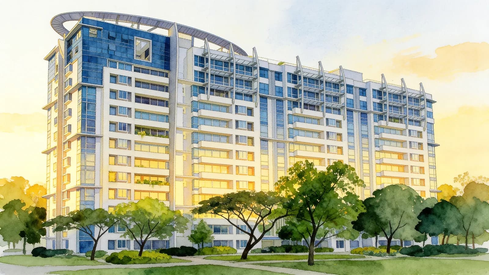 One Fort, a 21-storey condominium in Kallang. Illustration is AI-generated.
