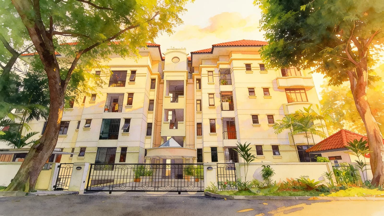 28 Shelford, a condominium in Bukit Timah. Illustration is AI-generated.