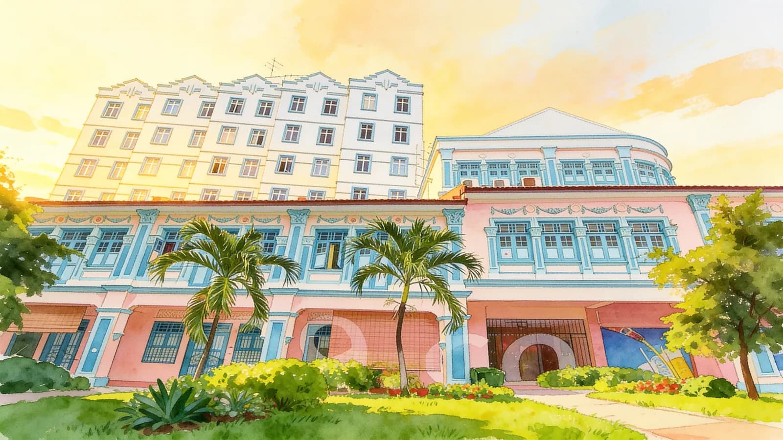 The Sunflower, an apartment in Geylang. Illustration is AI-generated.