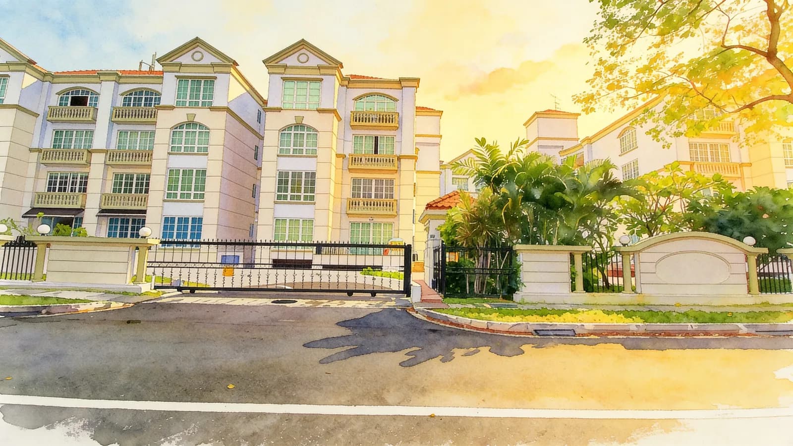 Eastwood Green, a 4-storey condominium in Bedok. Illustration is AI-generated.