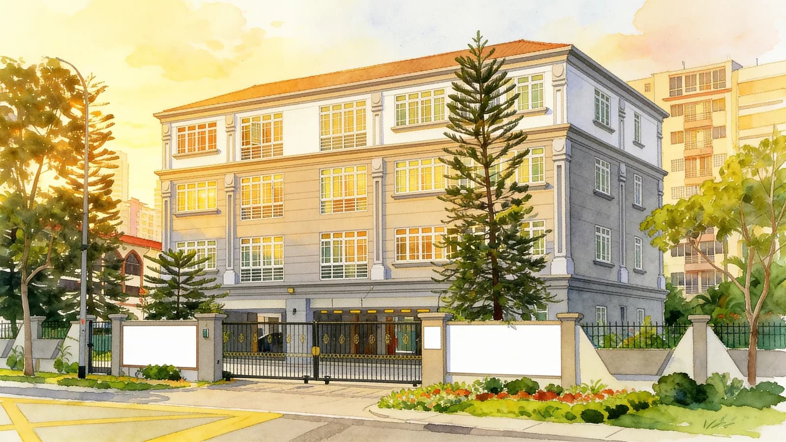 Kim Keat Lodge, an apartment in Novena. Illustration is AI-generated.