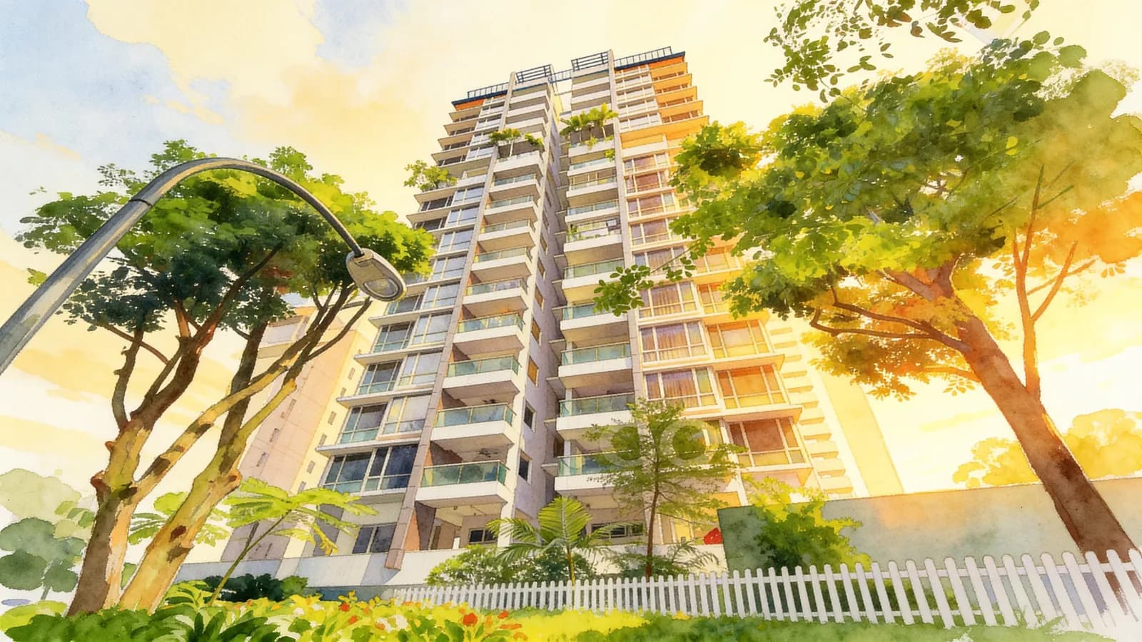 Angullia Park Residences @ Orchard, a 19-storey apartment in River Valley. Illustration is AI-generated.