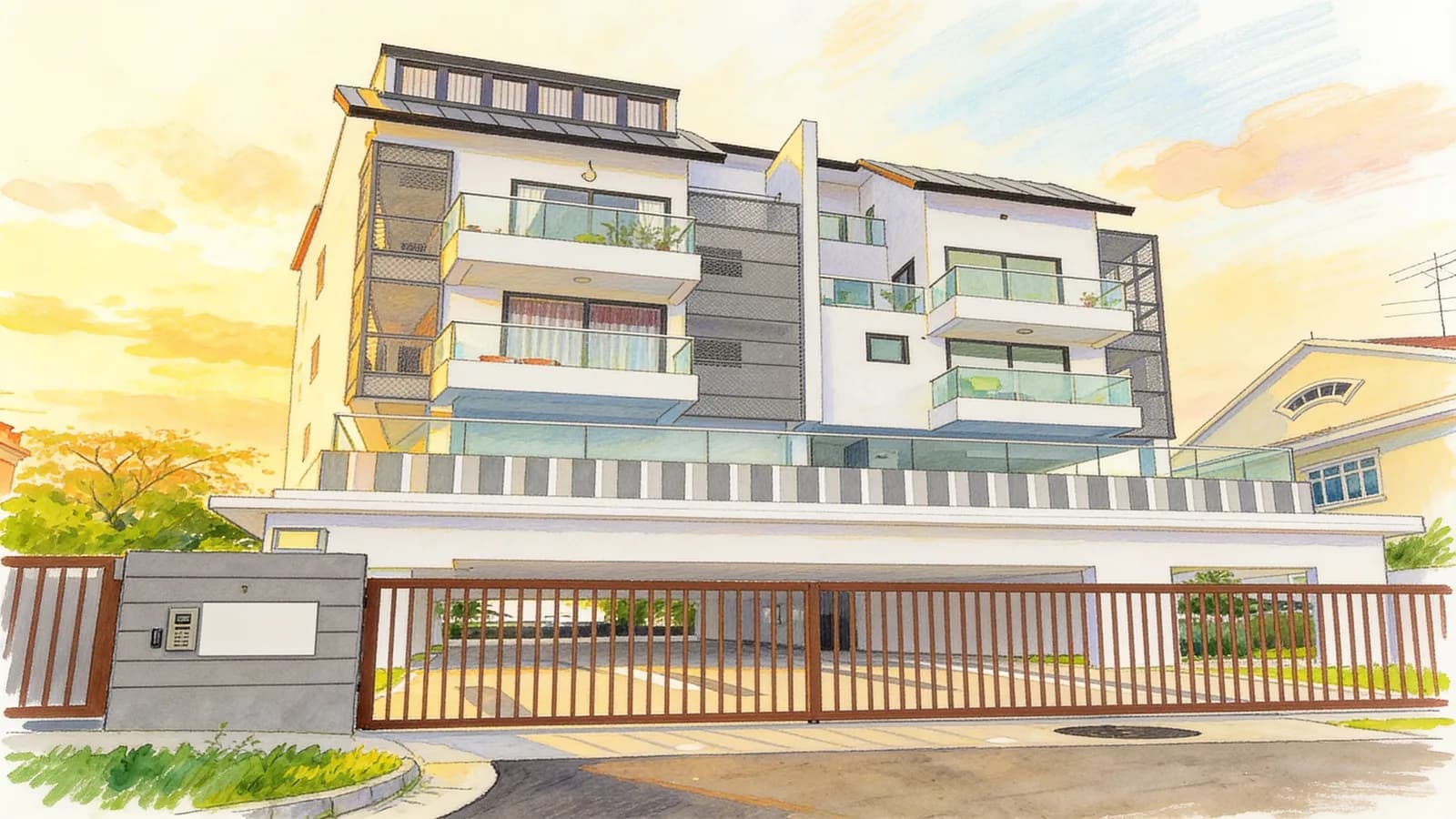Onerobey, a condominium in Hougang. Illustration is AI-generated.